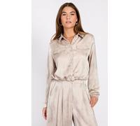 Little Mistress Oyster Satin Jacket In Light Stone Light Stone 8