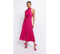 Little Mistress Pink Draped Neck Detail Midaxi Dress Pink 16