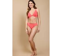 Little Mistress Primrose Coral Textured Stripe Bikini Bottoms Coral
