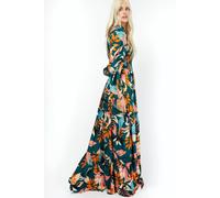 Little Mistress Ryder Leaf Print Shirt Style Maxi Dress Multi 14