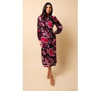 Little Mistress Saffron And Amber Red Paisley Print Midi Dress Multi 16