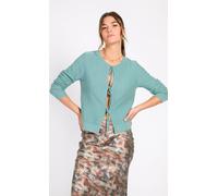 Little Mistress Sage Tie Up Cardigan In Pale Green Pale Green S