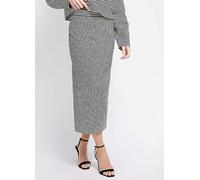 Little Mistress Stripe Midaxi Skirt by Vogue Williams White