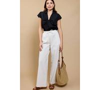 Little Mistress Stripe Trousers In Off White Off White