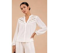 Little Mistress White Cutwork Detail Shirt White