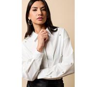 Little Mistress Women's White Embelished Shirt | Size: Large Little Mistress White L