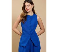 Little Mistress Women's Blue Scallop Waistcoat | Size: 12 Little Mistress Blue 12