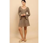 Little Mistress Women's Brown Stripe Knit Mini Dress | Size: 10 Little Mistress Brown 10