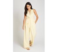 Little Mistress Women's Butter Yellow Wide Leg Trousers | Size: 18