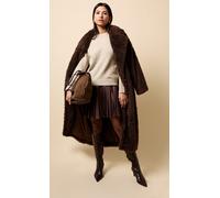 Little Mistress Women's Chocolate Faux Fur Coat | Size: Large Little Mistress Chocolate L