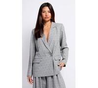 Little Mistress Women's Grey & Black Diamanté Blazer in Light Grey | Size: 16 Little Mistress Light Grey 16
