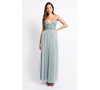 Little Mistress Women's Grey Embellished Maxi Dress | Size: 12 Little Mistress Grey 12