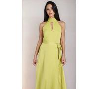 Little Mistress Women's Olive Satin Midaxi Dress | Size: 12 Little Mistress Olive 12