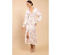 Little Mistress Women's Shell Print Midaxi Shirt Dress in White | Size: 16 Little Mistress White 16