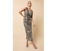 Silver Sequin Knot Detail Midaxi Dress Little Mistress Silver 8