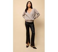 Little Mistress Women's Taupe Wrap Jumper | Size: Large