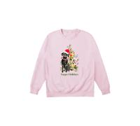 Little Mistress Yappy Holidays Jumper In Pink Pink S