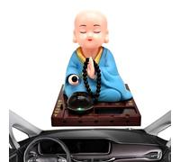 Little Monk Figurine - Funny Car Shaking Head Toy, Solar Head Shaking | Buddha Monk Figurine, Desk Ornament, Cars Dashboard Decoration, Solar Powered Wobbly Toy For Garden, Office, Car, Gift, Kids