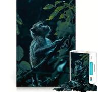 Little Monkey in The Night Jigsaw 1000 Pieces for Teenagers Home Fun Skill Play Family Activity Table Accent (50x75cm)