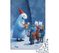 Little Monsters And Children Puzzle 1000 Pieces Christmas Eve Wooden Puzzle for Adults Kids Jigsaw Puzzles Educational Games Home Decoration 1000pcs (75x50cm)