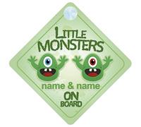 Little Monsters On Board Personalised Car Sign New Baby / Child Gift / Present