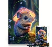 Little Mouse in The Forest 1000 Pieces Jigsaws Adults Puzzles Gifts Mind Workout Stress Less Home Activity Home Accent (38x52cm)