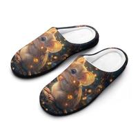 Little Mouse in The Forests Mens Slipper Slip On Winter Warm House Slippers Shoes Indoor Outdoor