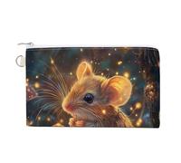 Little Mouse in The Forests Portable Canvas Coin Purse Fashion Pencil Case Travel Makeup Bag