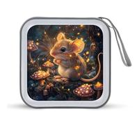 Little Mouse in The Forests Portable CD Case Holder 48 Capacity Travel DVD Storage Boxs Wallet Bag