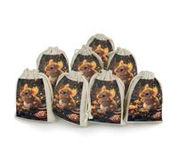 Little Mouse in The Forests Reusable Drawstring Bags 8 Pcs Jewellery Favour Pouch Christmas Halloween Candy