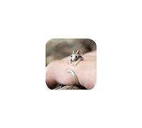 Little Mouse Vintage Animal Index Finger Ring Cute Open Wrap Ring Handmade Burnished Mouse Ring for Women Teen Girls Party Adjustable Birthday Gift Jewelry Comfort Everyday Ring
