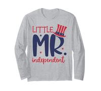 Little Mr. Independent Cute 4th of July Patriotic Long Sleeve T-Shirt
