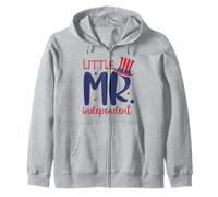 Little Mr. Independent Cute 4th of July Patriotic Zip Hoodie