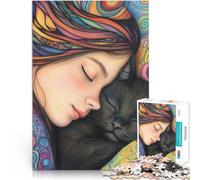 Little Nap with Cute Cat1000 Pieces Puzzles for teenagers Difficult and Challenge Every Piece is Unique - Challenging Family Fun Game 38x26cm