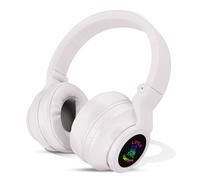Little Nation Kids Wireless Bluetooth Headphones - 95dB Volume Limited Safety Headphones, Comfortable Wireless & Wired Headset for Kids (White)