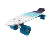 Little Nation Mini Cruiser Skateboard - 22” Lightweight Kids Skateboard with Soft PU Wheels & ABEC-7 Bearings, Durable Cruiser Skate Board for Kids, Teens & Beginners (White-Blue)