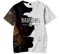 Little Nightmares 3 Merch T-Shirt 3D Fashion Round Neck Short Sleeve Unisex Summer Harajuku Wear (Style4,M)