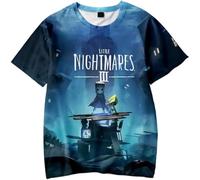 Little Nightmares 3 Merch T-Shirt 3D Fashion Round Neck Short Sleeve Unisex Summer Harajuku Wear (Style1,XS)