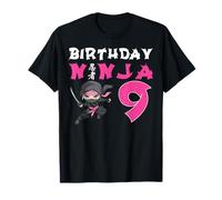 Little Ninja Kids Birthday Party 9 Year Old Birthday Ninja T-Shirt