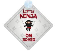 Little Ninja on Board Car Sign for Children/Baby Boys and Girls Non Personalised Character Theme