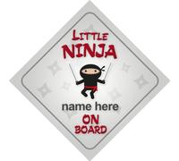 Little Ninja On Board Personalised Car Sign New Baby / Child Gift / Present