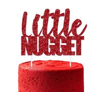 Little Nugget Cake Topper Chicken Nugget Cake Decorations Fast Food Fried Chicken Cake Topper Glitter for Birthday Baby Shower Party Supplies