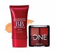 Little One 4-in-1 Eyeshadow Palette 3.5gm - Under the Skin + Color Match BB Foundation SPF 15 30gm - Medium Beige | Combo Pack of 2