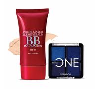 Little One 4-in-1 Eyeshadow Palette 3.5gm - Wild Out + Color Match BB Foundation SPF 15 30gm - Light Natural | Combo Pack of 2