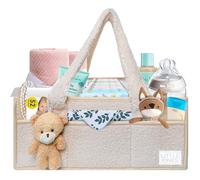 Little Ones® Nappy Caddy, Baby Essentials for Newborn, Baby Diaper Organiser, Baby Shower Gifts for Mum, Diaper Changing Organiser, Portable Nursery Storage Basket with Changeable Compartments