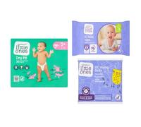 Little Ones Size 5+ Nappies 36 Pack bundle with Nappy Sacks & Lightly Fragranced Wipes