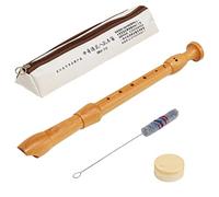 Little Ones Wooden Recorder Instrument, Classical German Design Recorder For Music Class 18.5 In, Cleaner Rod, Cork Grease, Includes Carry Bag