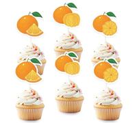 Little Orange Cupcake Toppers -Pack of 36 Summers Oranges Birthday Baby Shower Cake Food Fruit Picks, Fruity Oranges Theme Birthday Party Supplies
