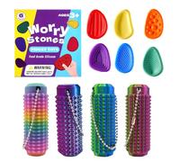 Little Ouchies, 10PCS Pain Stimming Fidgets and Sensory Stones, Fidget Toys, 3D Printed Spiky Grippie Stim Keychain, Sensory Toy for Stress Relief & Focus, Novelty Gifts for Friends