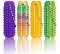 Little Ouchies, Fidget Keyring, 4 PCS Pain Stim Fidget Toys Adults Stress Toy, Pain Stimming Fidgets for Stress Relief Office Killing Time, Novelty Gifts for Friends (Purple Colorful Yellow Green)